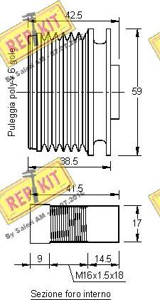 REPKIT RKT2967 - Шкив генератора, муфта www.autospares.lv