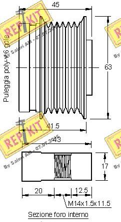 REPKIT RKT2977 - Шкив генератора, муфта www.autospares.lv