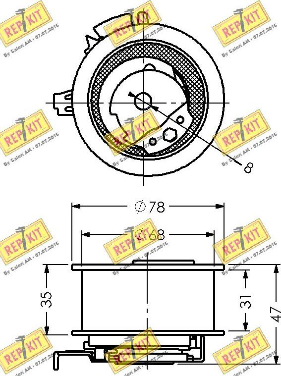 REPKIT RKT2485 - Spriegotājrullītis, Gāzu sadales mehānisma piedziņas siksna www.autospares.lv