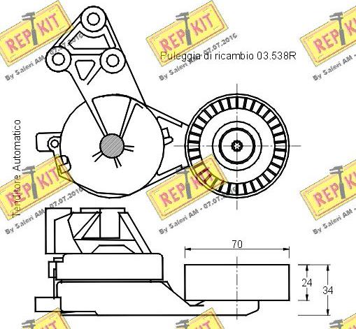 REPKIT RKT2478 - Натяжитель, поликлиновый ремень www.autospares.lv