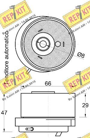 REPKIT RKT2529 - Spriegotājrullītis, Gāzu sadales mehānisma piedziņas siksna autospares.lv