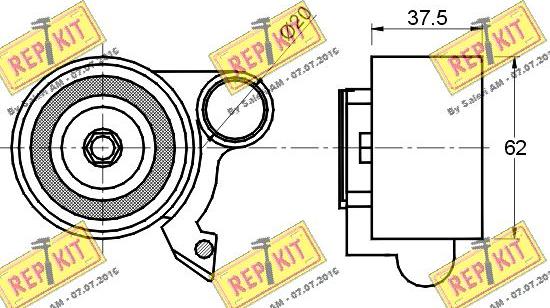 REPKIT RKT2081 - Spriegotājrullītis, Gāzu sadales mehānisma piedziņas siksna autospares.lv