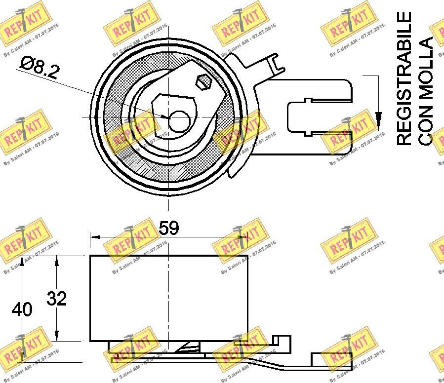 REPKIT RKT2191 - Spriegotājrullītis, Gāzu sadales mehānisma piedziņas siksna autospares.lv