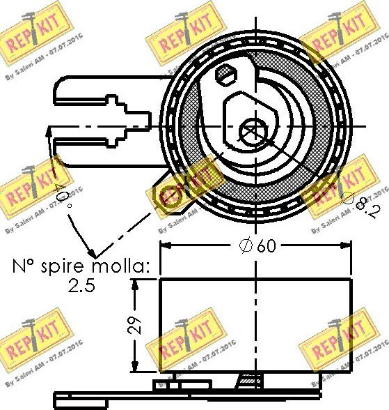 REPKIT RKT2179 - Spriegotājrullītis, Gāzu sadales mehānisma piedziņas siksna www.autospares.lv