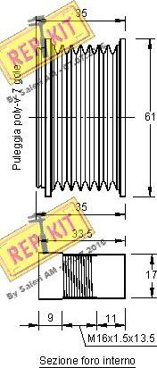 REPKIT RKT2807 - Piedziņas skriemelis, Ģenerators www.autospares.lv