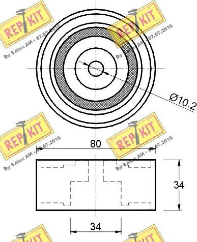 REPKIT RKT2395 - Направляющий ролик, зубчатый ремень ГРМ www.autospares.lv