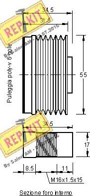 REPKIT RKT2347 - Pulley, alternator, freewheel clutch www.autospares.lv