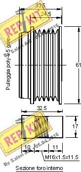 REPKIT RKT2300 - Шкив генератора, муфта www.autospares.lv