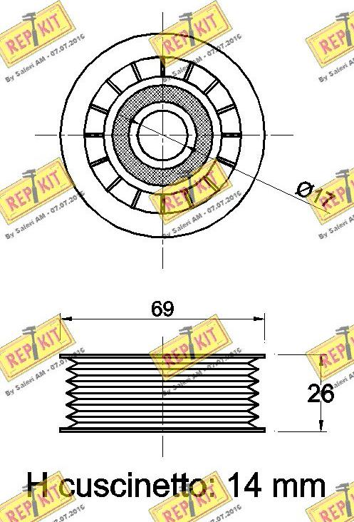 REPKIT RKT2294 - Ролик, поликлиновый ремень www.autospares.lv