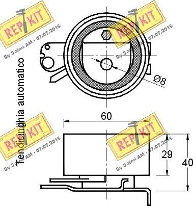 REPKIT RKT2231 - Spriegotājrullītis, Gāzu sadales mehānisma piedziņas siksna www.autospares.lv