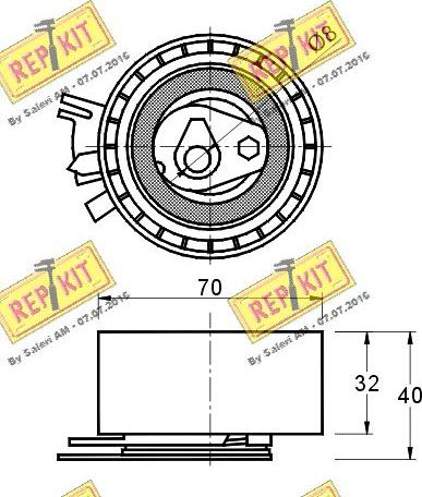 REPKIT RKT2232 - Spriegotājrullītis, Gāzu sadales mehānisma piedziņas siksna autospares.lv