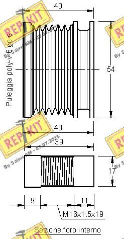 REPKIT RKT2724 - Шкив генератора, муфта www.autospares.lv