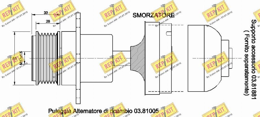 REPKIT RKT2722 - Piedziņas skriemelis, Ģenerators www.autospares.lv