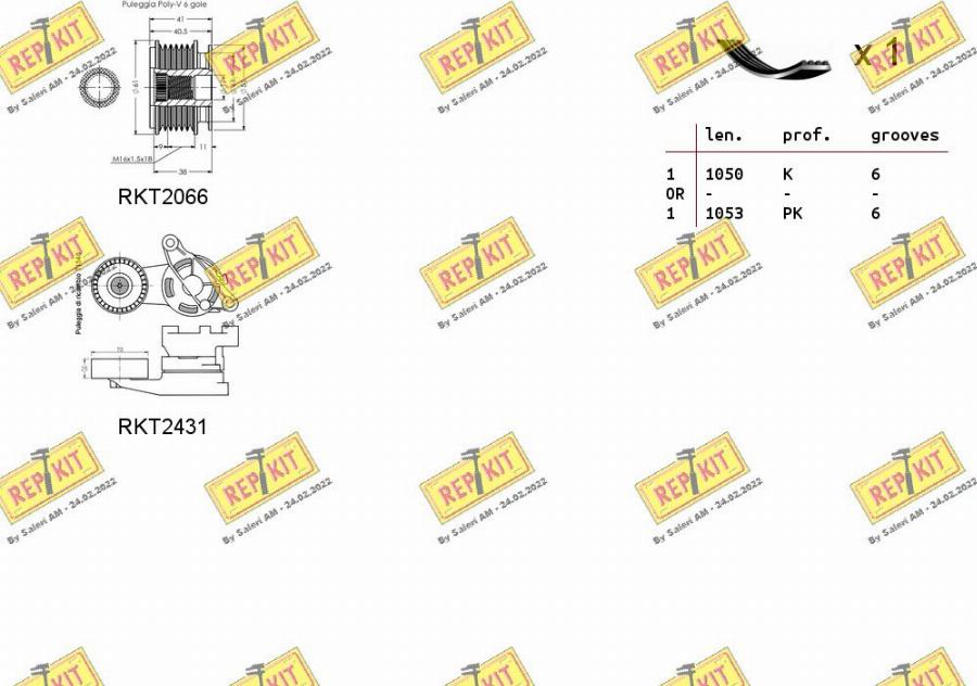 REPKIT RKTA0046 - Ķīļrievu siksnu komplekts www.autospares.lv