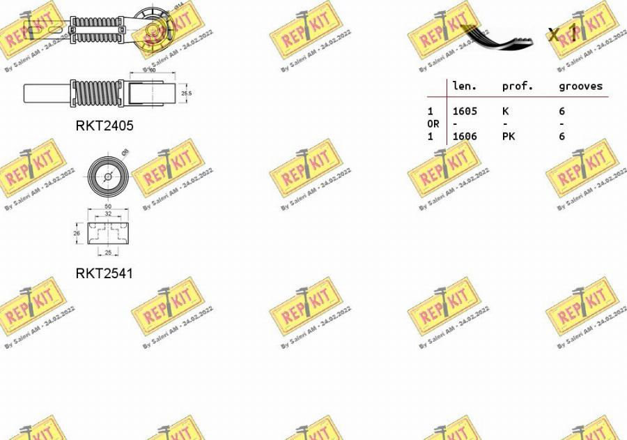 REPKIT RKTA0003 - Поликлиновый ременный комплект www.autospares.lv