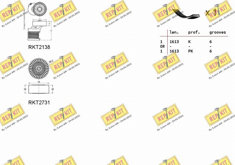 REPKIT RKTA0013 - Ķīļrievu siksnu komplekts autospares.lv