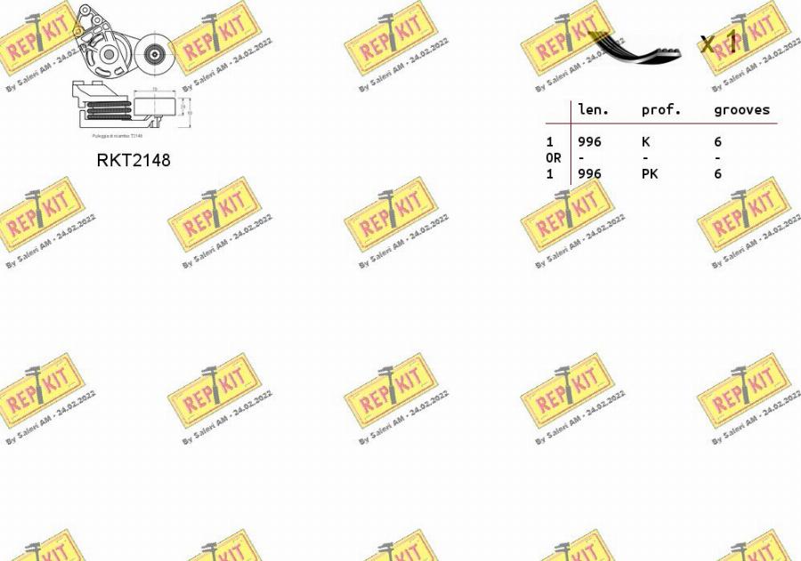 REPKIT RKTA0012 - Ķīļrievu siksnu komplekts autospares.lv