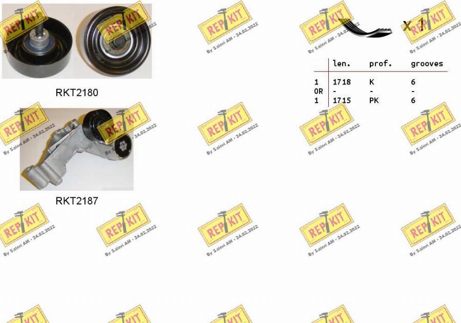 REPKIT RKTA0087 - Ķīļrievu siksnu komplekts autospares.lv