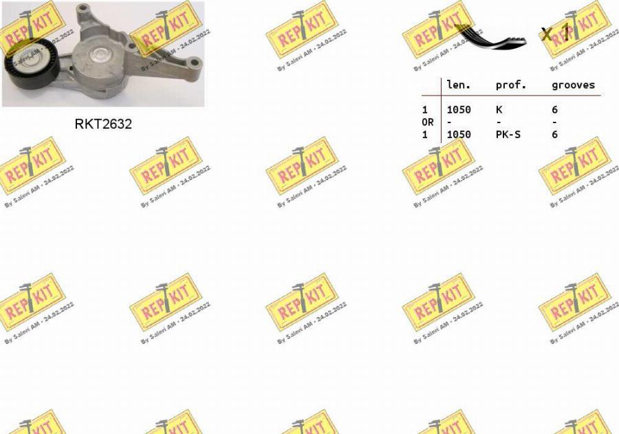 REPKIT RKTA0038 - Поликлиновый ременный комплект www.autospares.lv