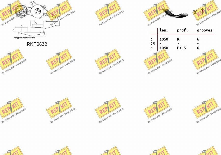 REPKIT RKTA0038 - Ķīļrievu siksnu komplekts www.autospares.lv