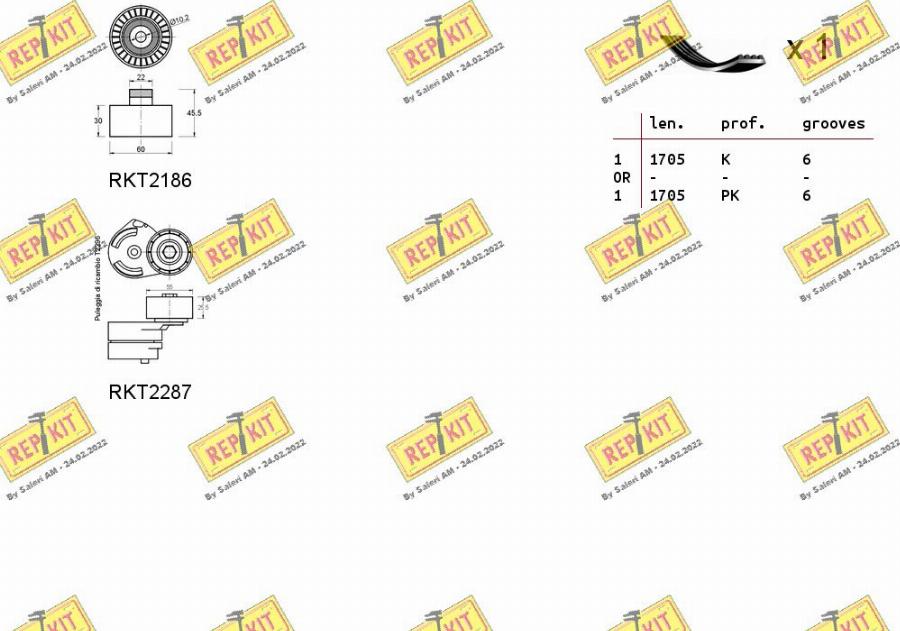 REPKIT RKTA0037 - Поликлиновый ременный комплект www.autospares.lv