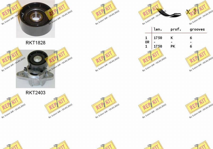 REPKIT RKTA0028 - Поликлиновый ременный комплект www.autospares.lv