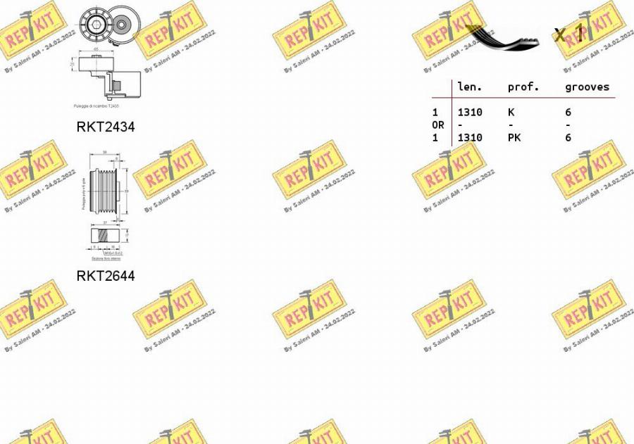 REPKIT RKTA0104 - V-Ribbed Belt Set www.autospares.lv