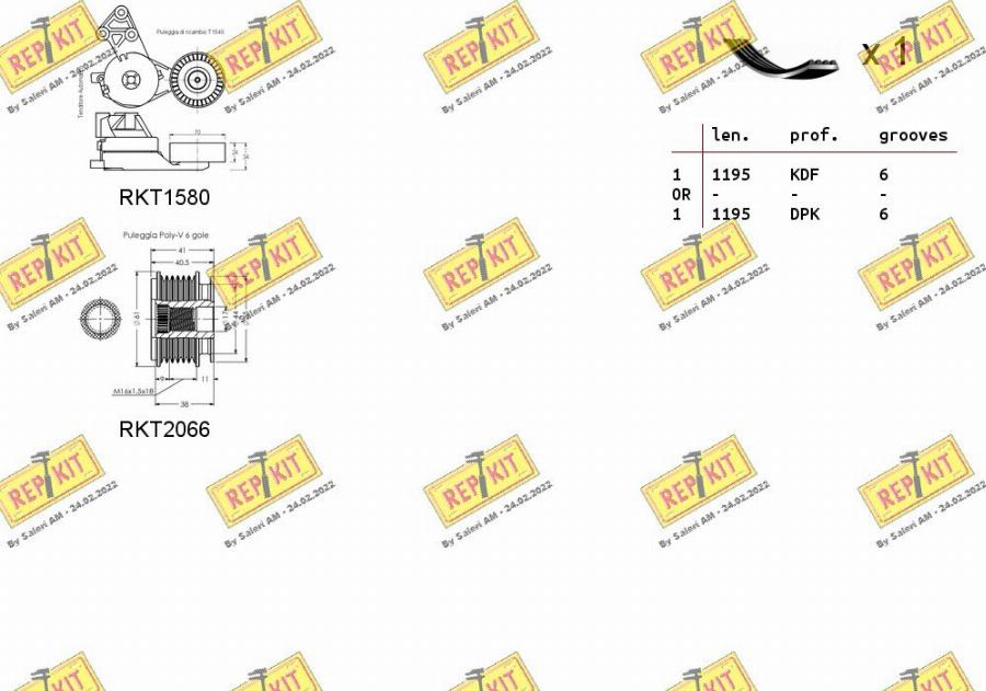 REPKIT RKTA0106 - Поликлиновый ременный комплект www.autospares.lv