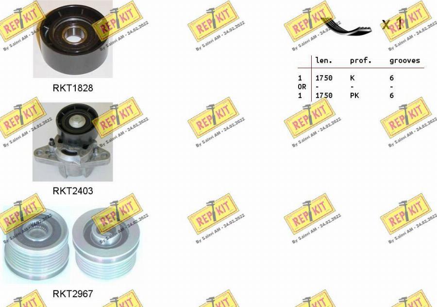 REPKIT RKTA0108 - Поликлиновый ременный комплект www.autospares.lv