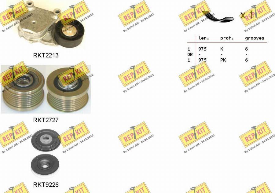 REPKIT RKTA0110 - Поликлиновый ременный комплект www.autospares.lv