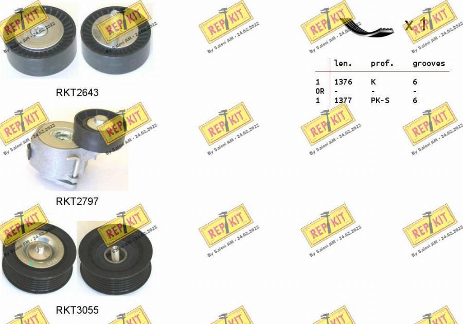 REPKIT RKTA0113 - Ķīļrievu siksnu komplekts autospares.lv