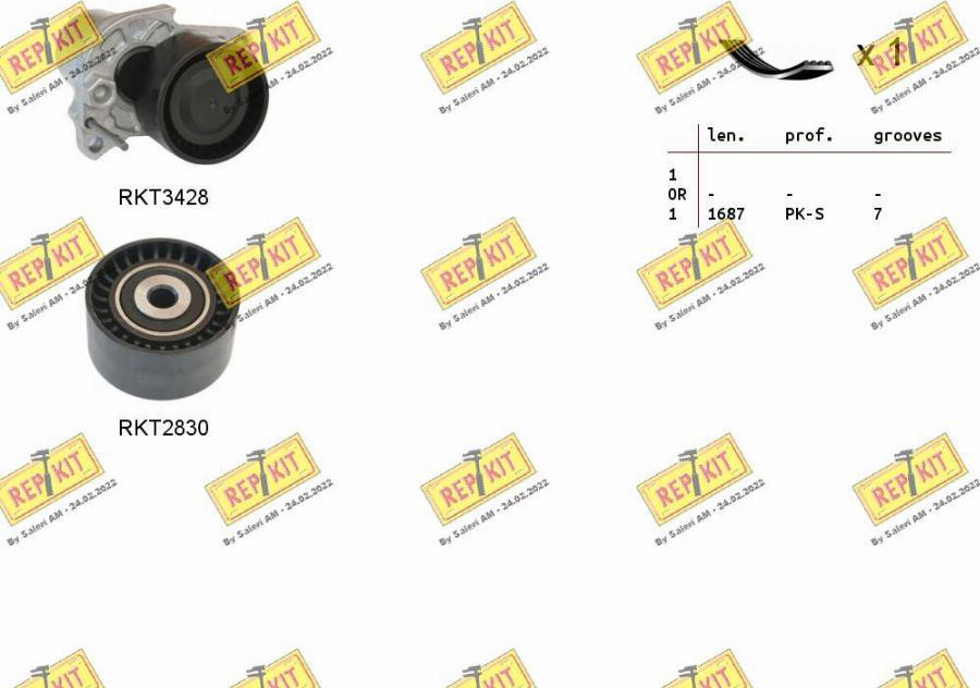 REPKIT RKTA0133 - Ķīļrievu siksnu komplekts autospares.lv