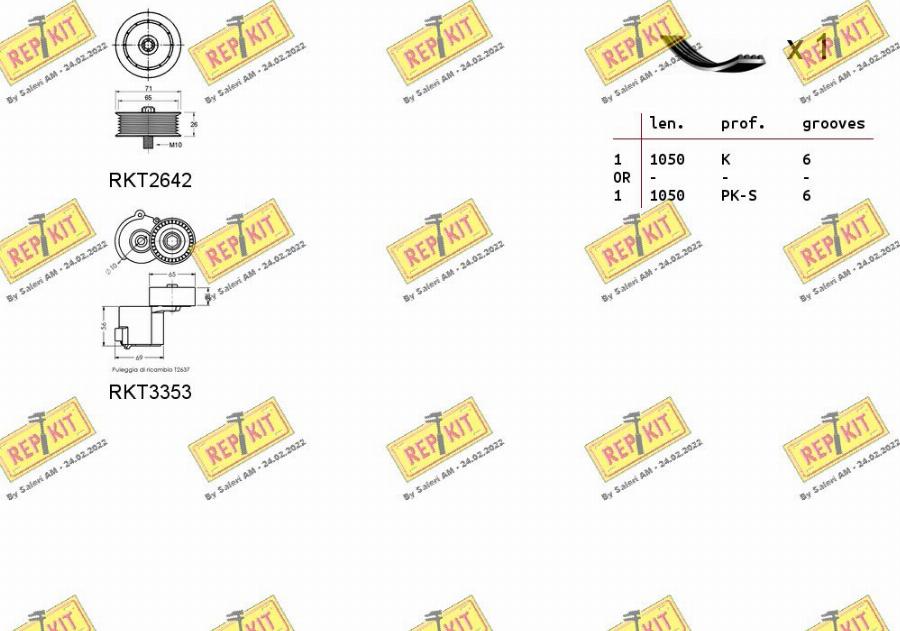 REPKIT RKTA0128 - Поликлиновый ременный комплект www.autospares.lv