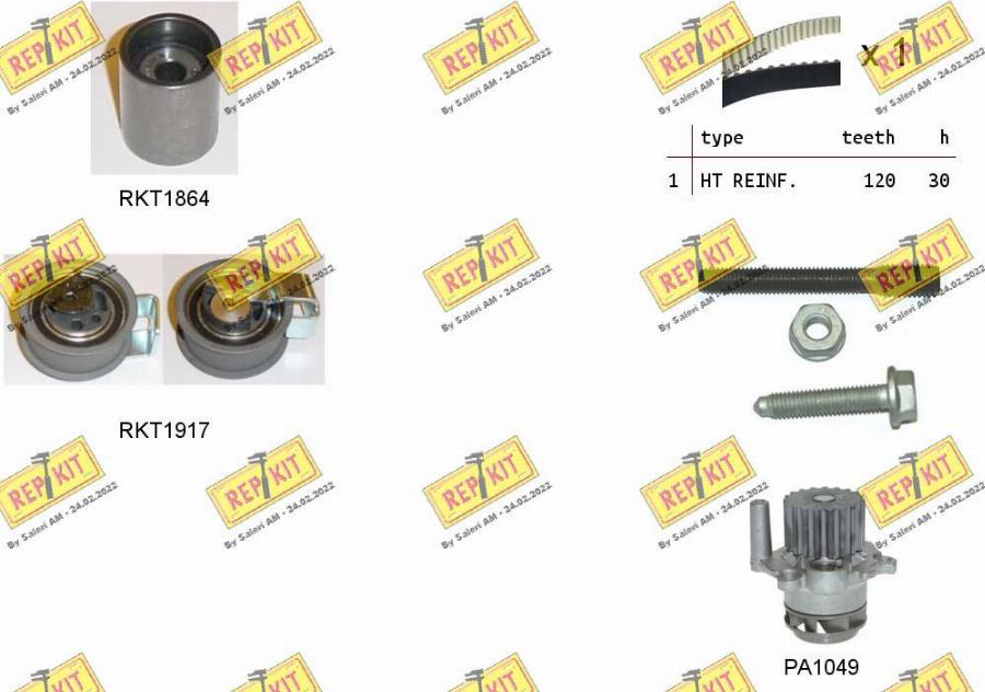 REPKIT RKTK0940PA2 - Ūdenssūknis + Zobsiksnas komplekts autospares.lv