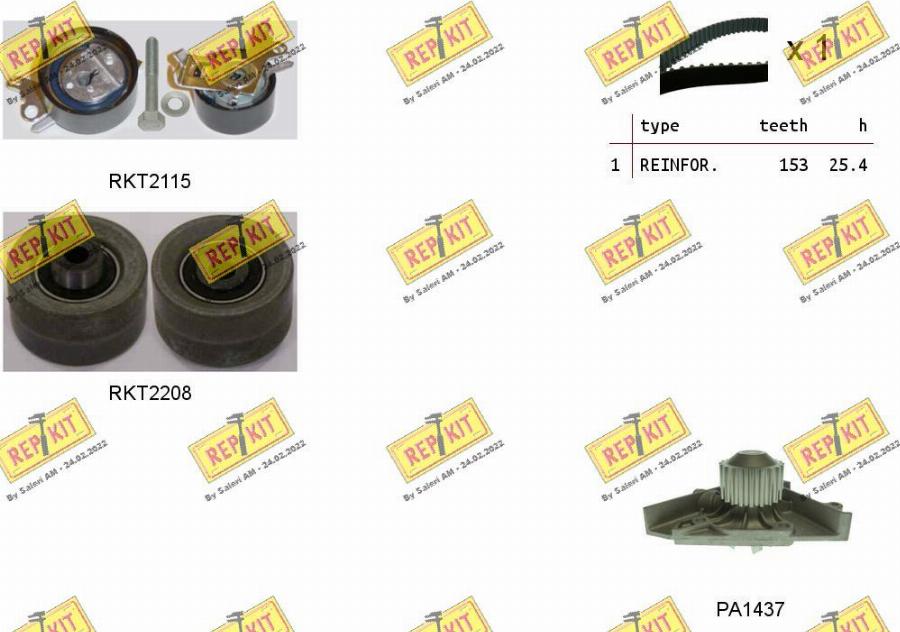 REPKIT RKTK0948PA - Ūdenssūknis + Zobsiksnas komplekts www.autospares.lv