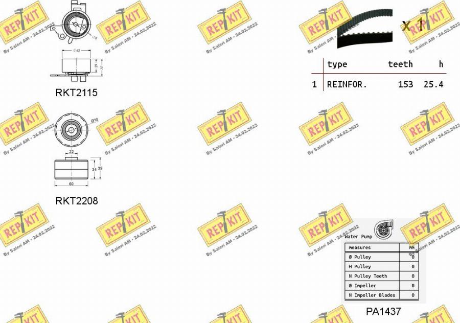 REPKIT RKTK0948PA - Water Pump & Timing Belt Set www.autospares.lv