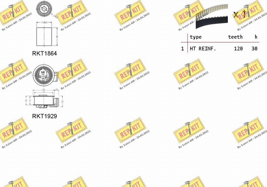 REPKIT RKTK0951 - Комплект зубчатого ремня ГРМ www.autospares.lv