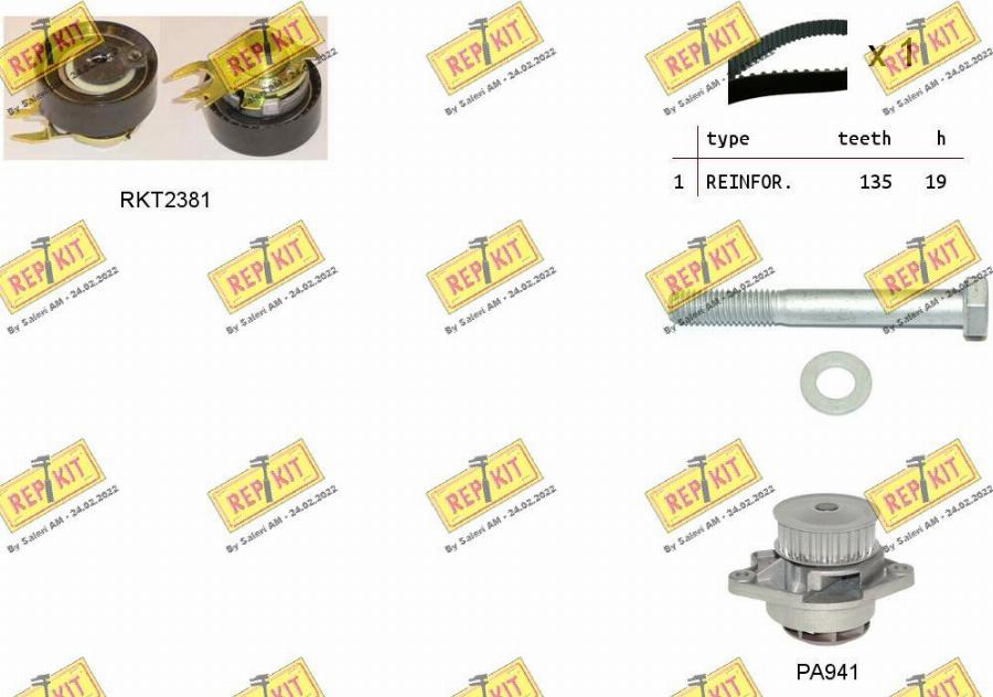 REPKIT RKTK0902PA - Water Pump & Timing Belt Set www.autospares.lv