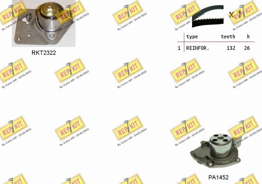 REPKIT RKTK0916PA2 - Water Pump & Timing Belt Set www.autospares.lv