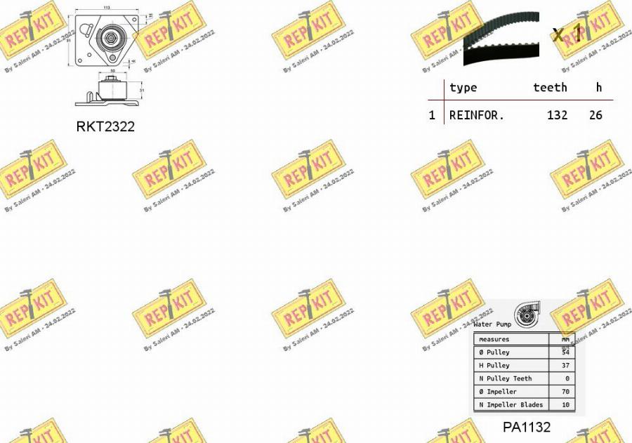 REPKIT RKTK0916PA - Water Pump & Timing Belt Set www.autospares.lv