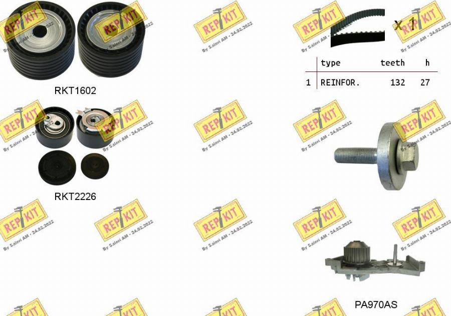 REPKIT RKTK0912PA - Water Pump & Timing Belt Set www.autospares.lv