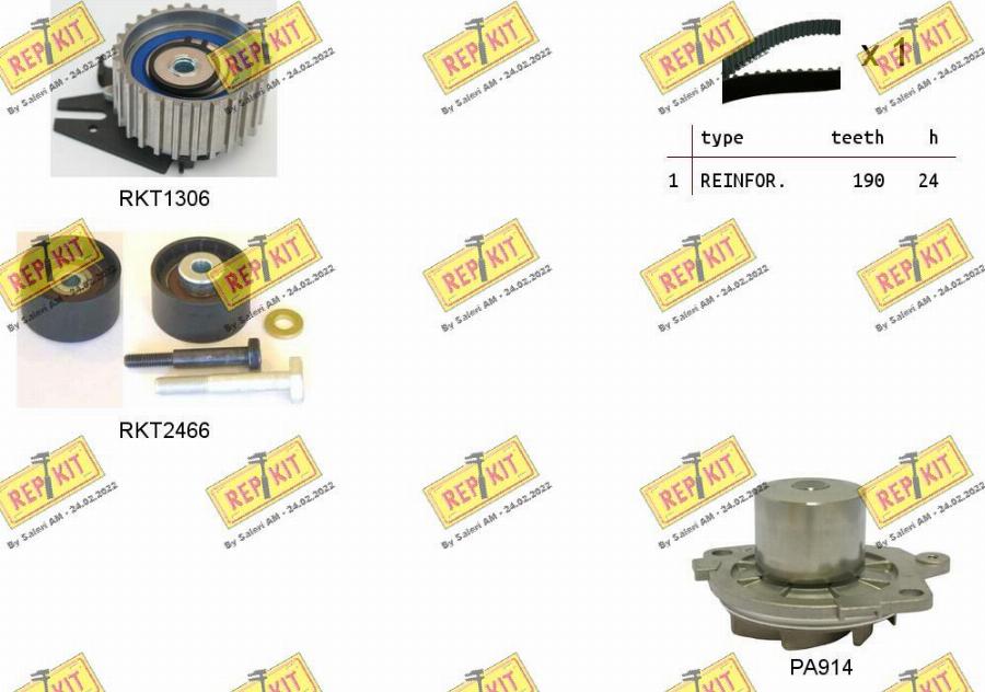 REPKIT RKTK0936PA - Water Pump & Timing Belt Set www.autospares.lv