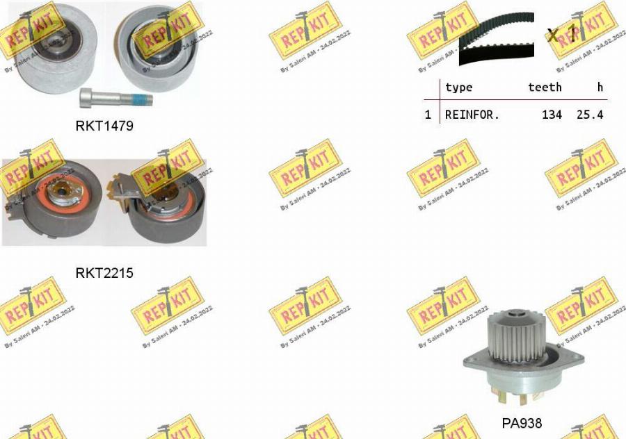 REPKIT RKTK0923PA - Ūdenssūknis + Zobsiksnas komplekts autospares.lv