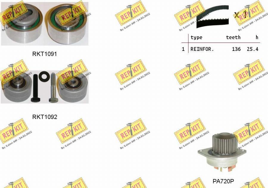 REPKIT RKTK0898PA - Water Pump & Timing Belt Set www.autospares.lv