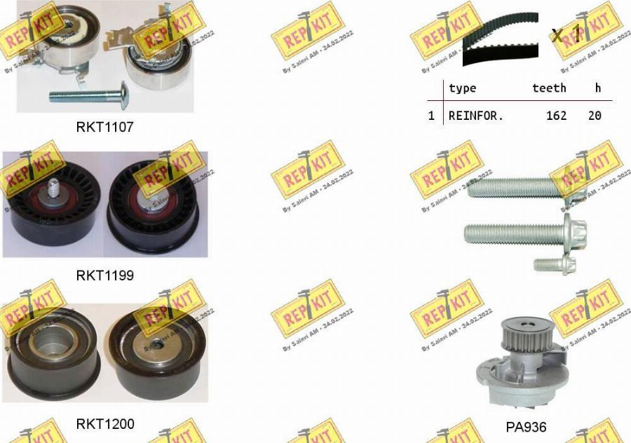 REPKIT RKTK0848PA - Water Pump & Timing Belt Set www.autospares.lv