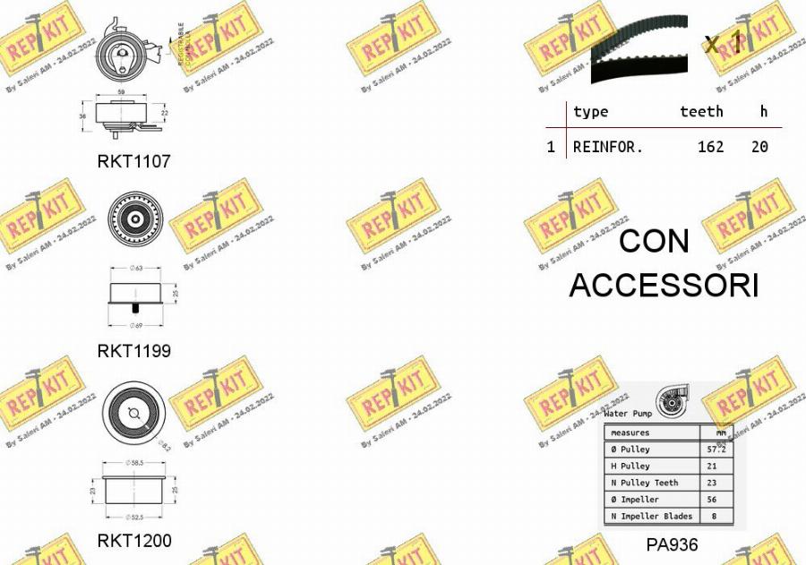 REPKIT RKTK0848PA - Ūdenssūknis + Zobsiksnas komplekts autospares.lv