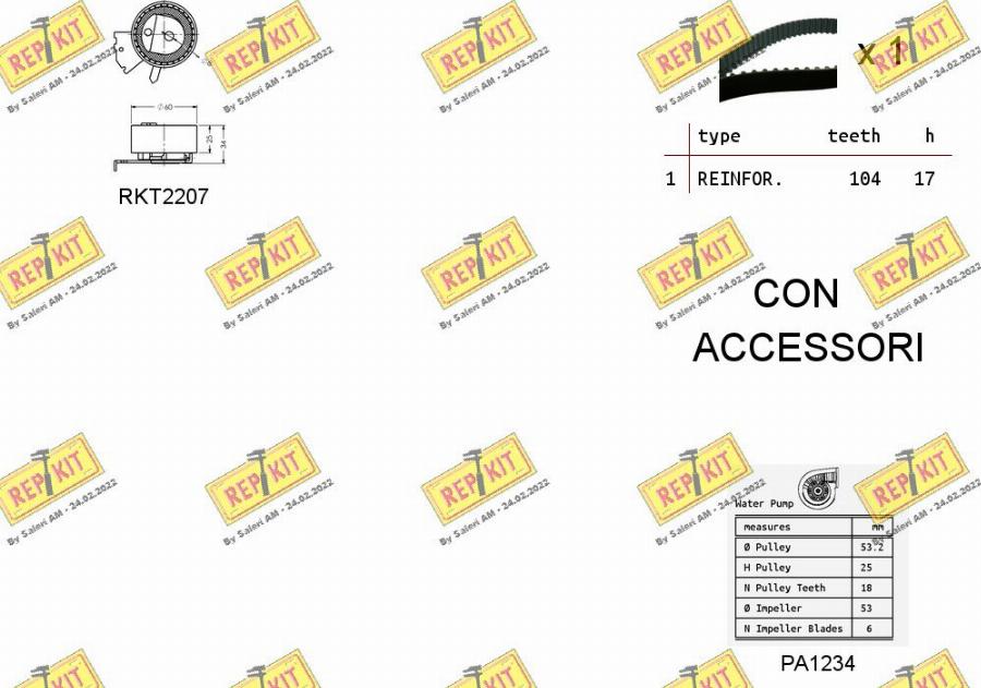 REPKIT RKTK0859PA - Ūdenssūknis + Zobsiksnas komplekts www.autospares.lv