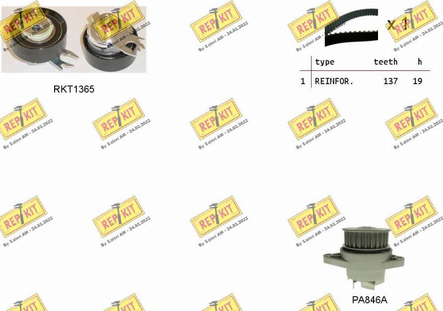 REPKIT RKTK0854PA - Water Pump & Timing Belt Set www.autospares.lv