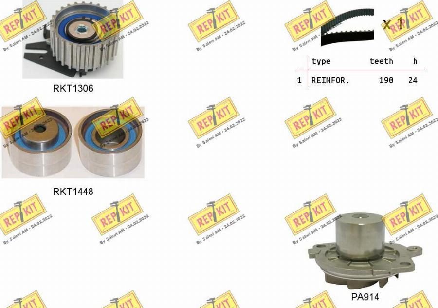 REPKIT RKTK0853PA - Water Pump & Timing Belt Set www.autospares.lv