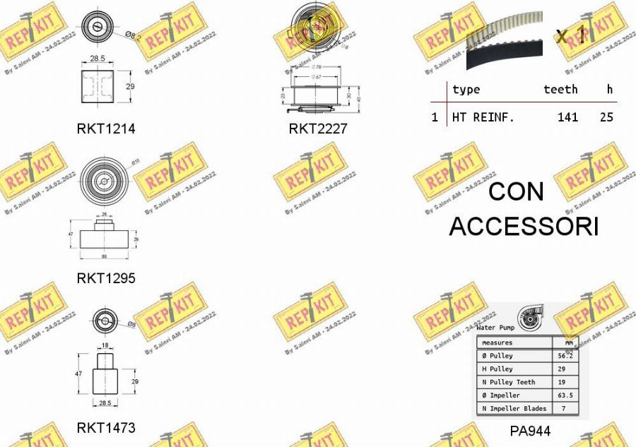 REPKIT RKTK0865PA - Water Pump & Timing Belt Set www.autospares.lv